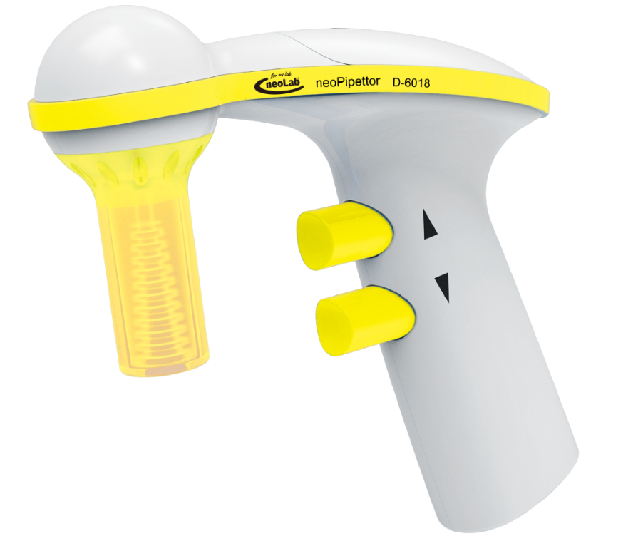 neoLabLine aide au pipetage neoPipettor, jaune, pour pipettes jusqu'à 100 ml, incl.