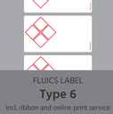 FLUICS barcode label pack - type 6, removable, chemical resistant - à 1000 labels item no. FL-0012