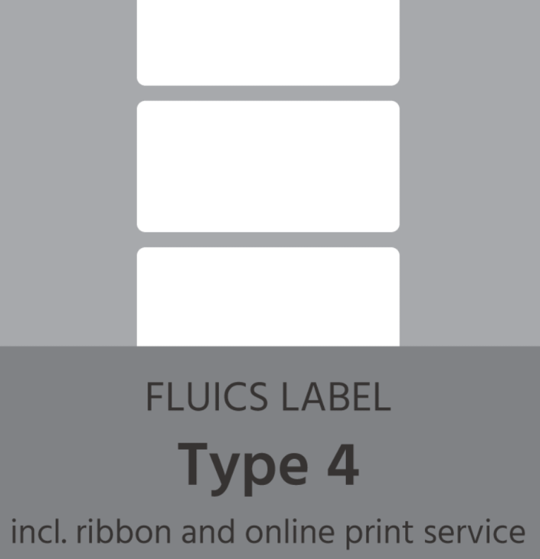 FLUICS Barcode label pack - type 4, removable, chemical resistant - à 1.000 labels Art.nr. FL-0010