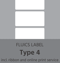 FLUICS Barcode label pack - type 4, removable, chemical resistant - à 1.000 labels Art.nr. FL-0010