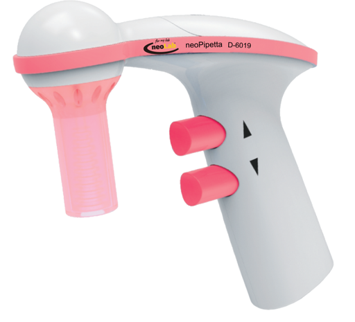 [D6019N] Aide au pipetage neoLabLine neoPipetta, rose, pour pipettes jusqu'à 100 ml, pile incluse